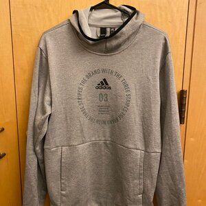 Adidas Men Grey Hoodie Size S